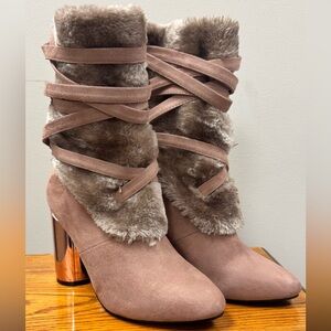 Cape Robbin Heeled Boots with Fur
